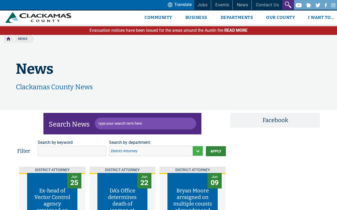 Clackamas County District Attorney official crime news archive