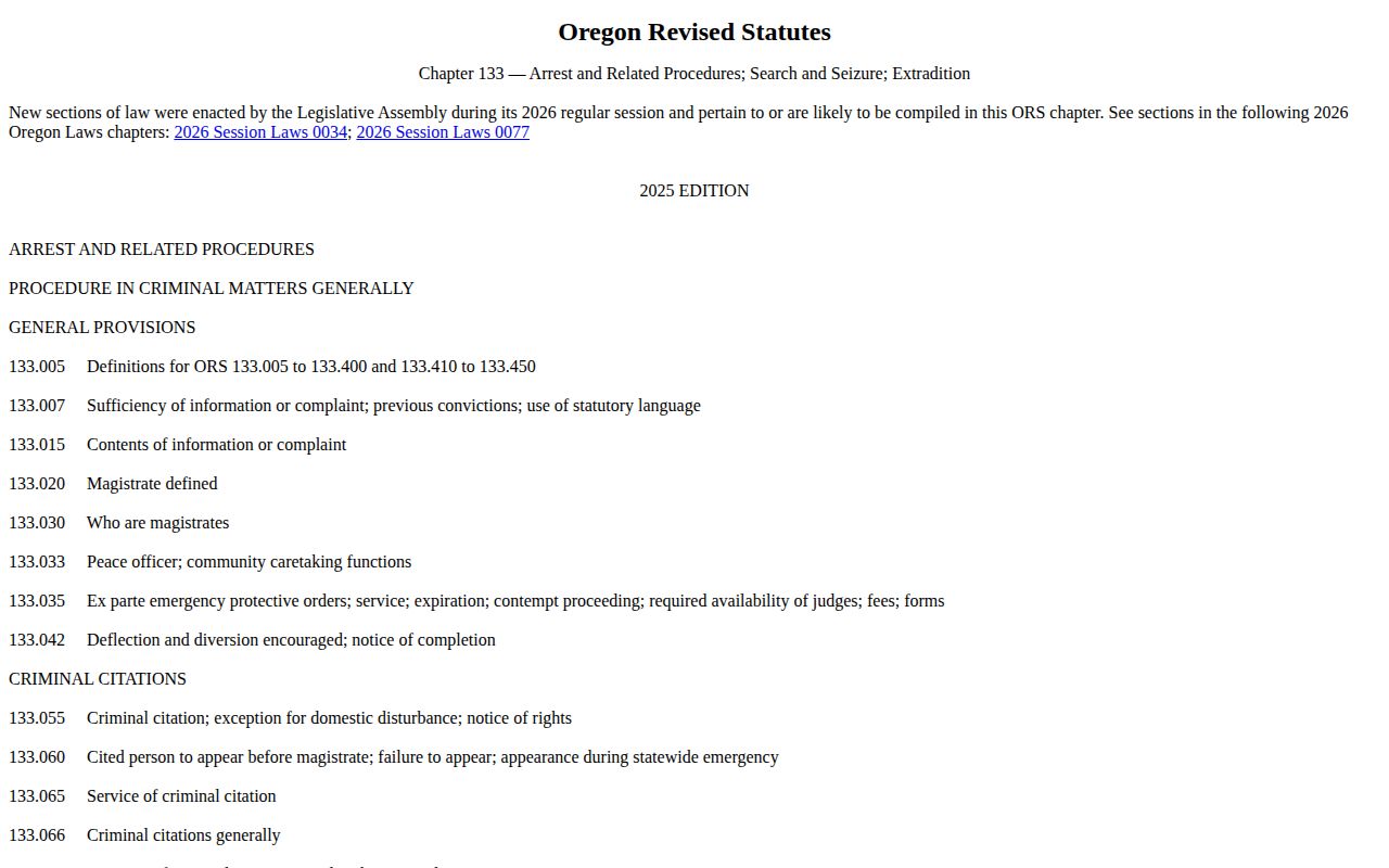 Oregon booking-photo release statute for Clackamas County records